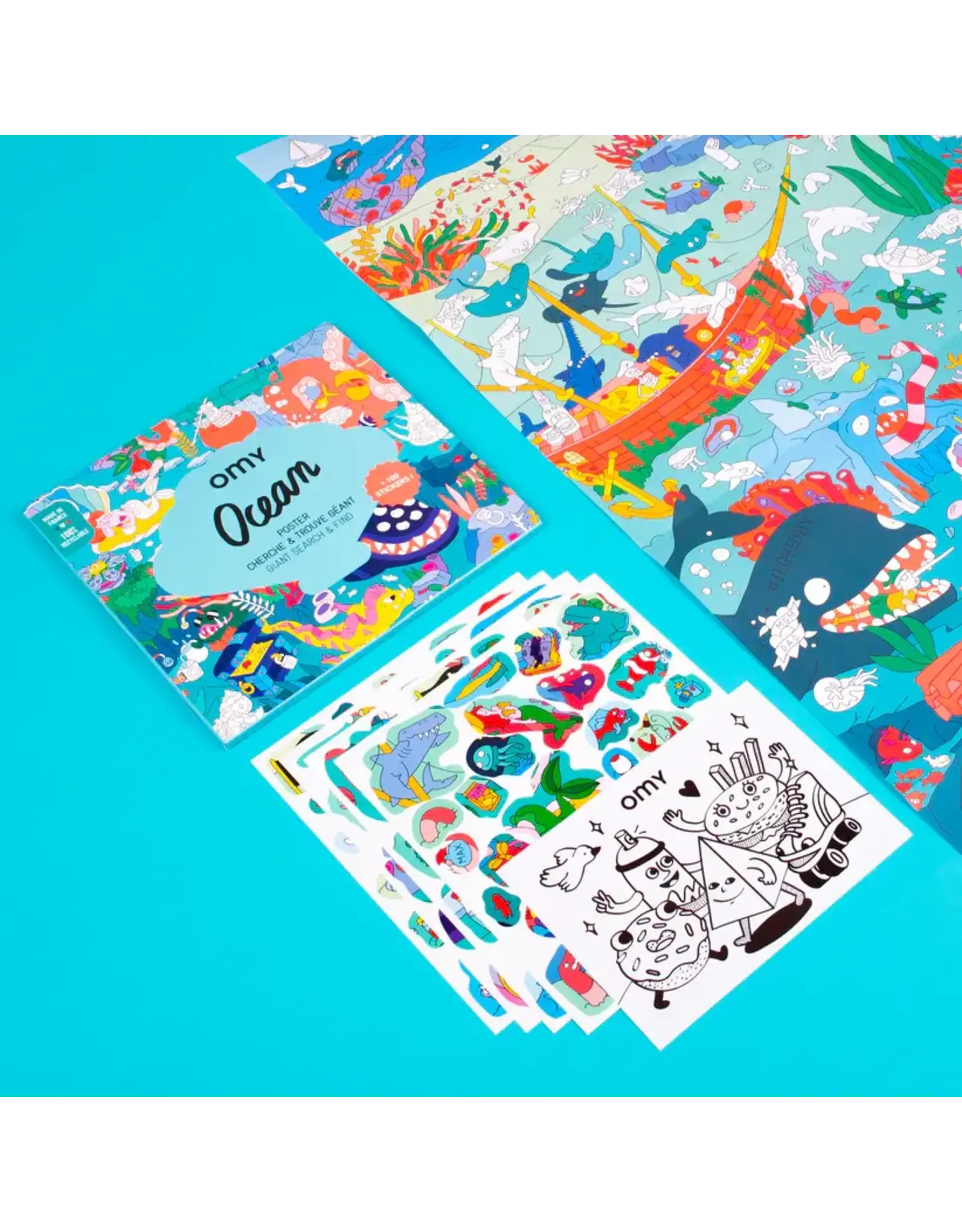 OMY Grote poster & stickers - ocean