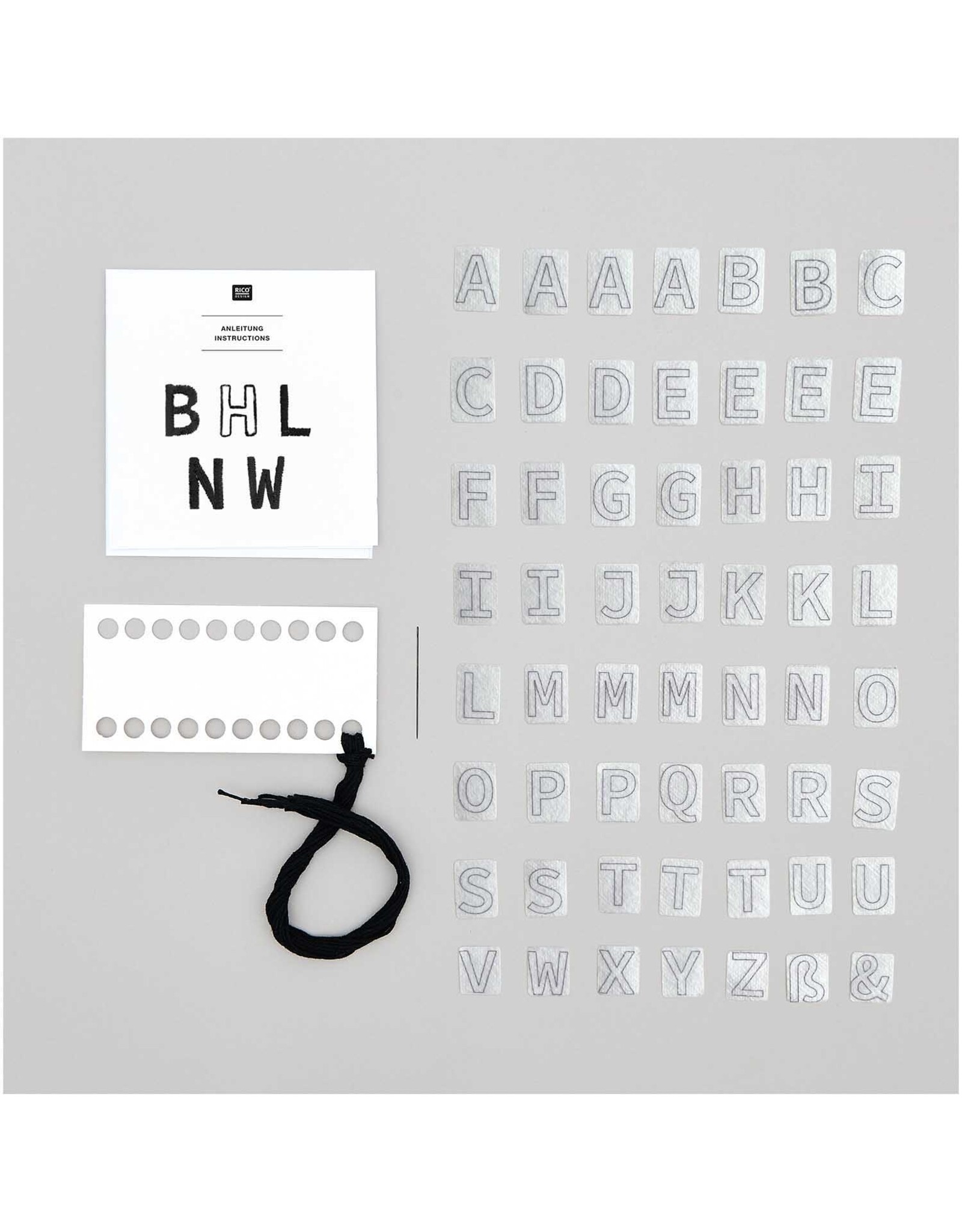Rico Design Stick and stitch kit alfabet