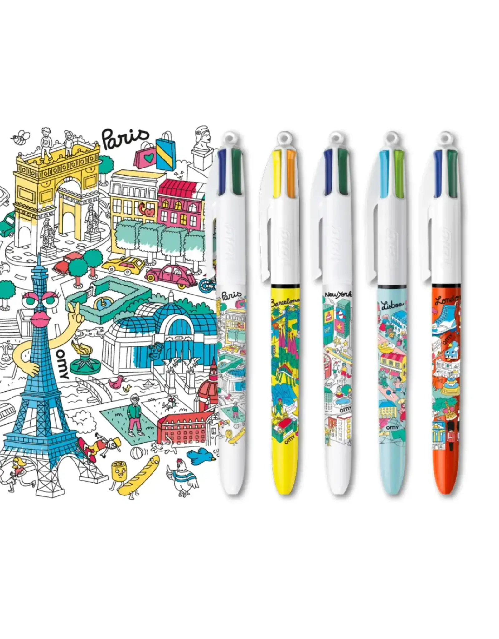 OMY Bic box - 5 bic pennen cities