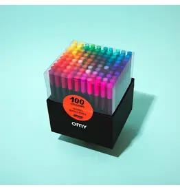 OMY Box 100 kleuren dubbel punt viltstiften