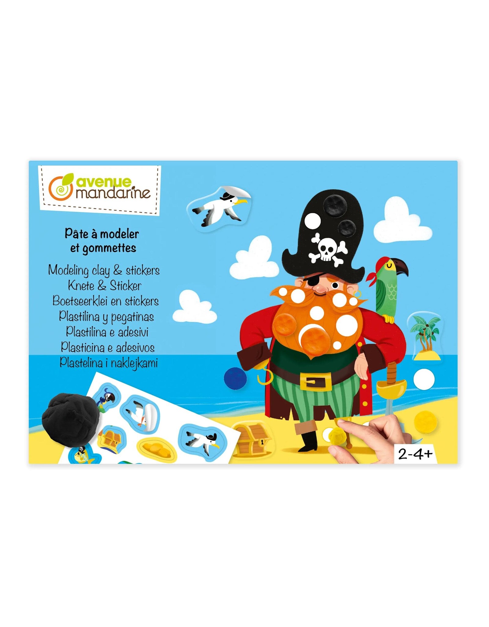 Avenue Mandarine Crea box - boetseerklei en stickers, piraten