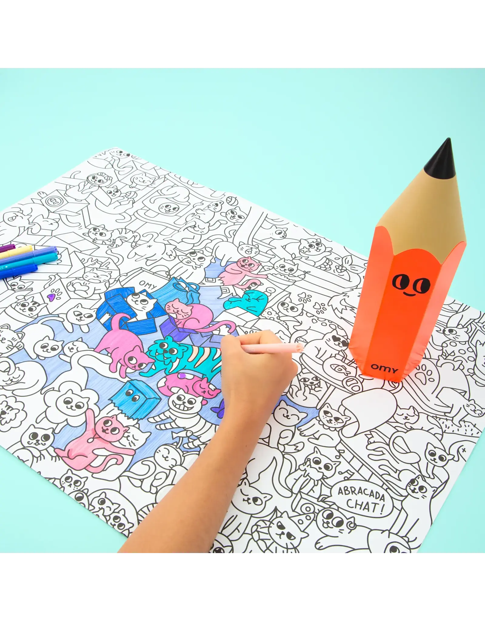 OMY Potlood box - neon