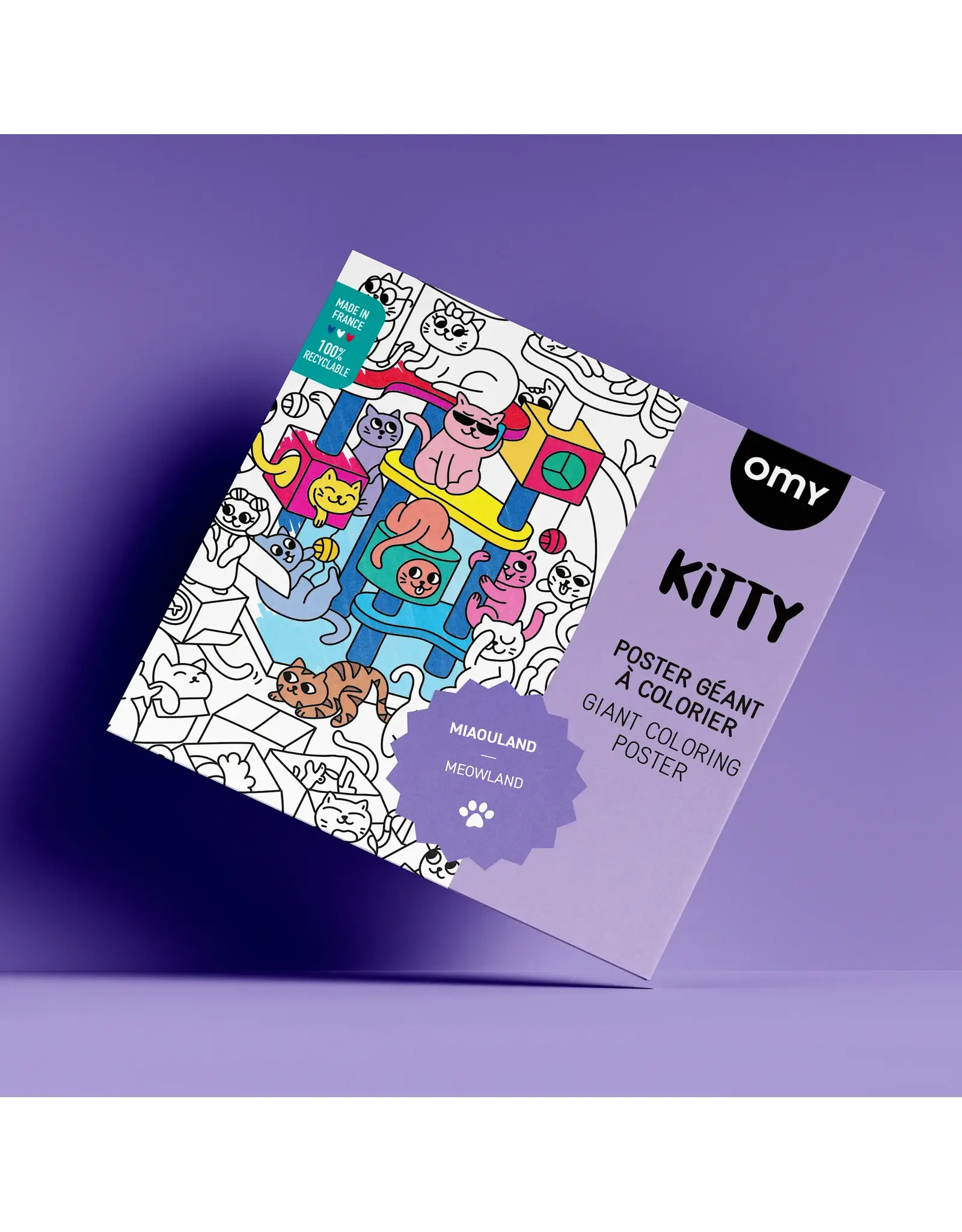 OMY Grote kleurposter - katten kitty