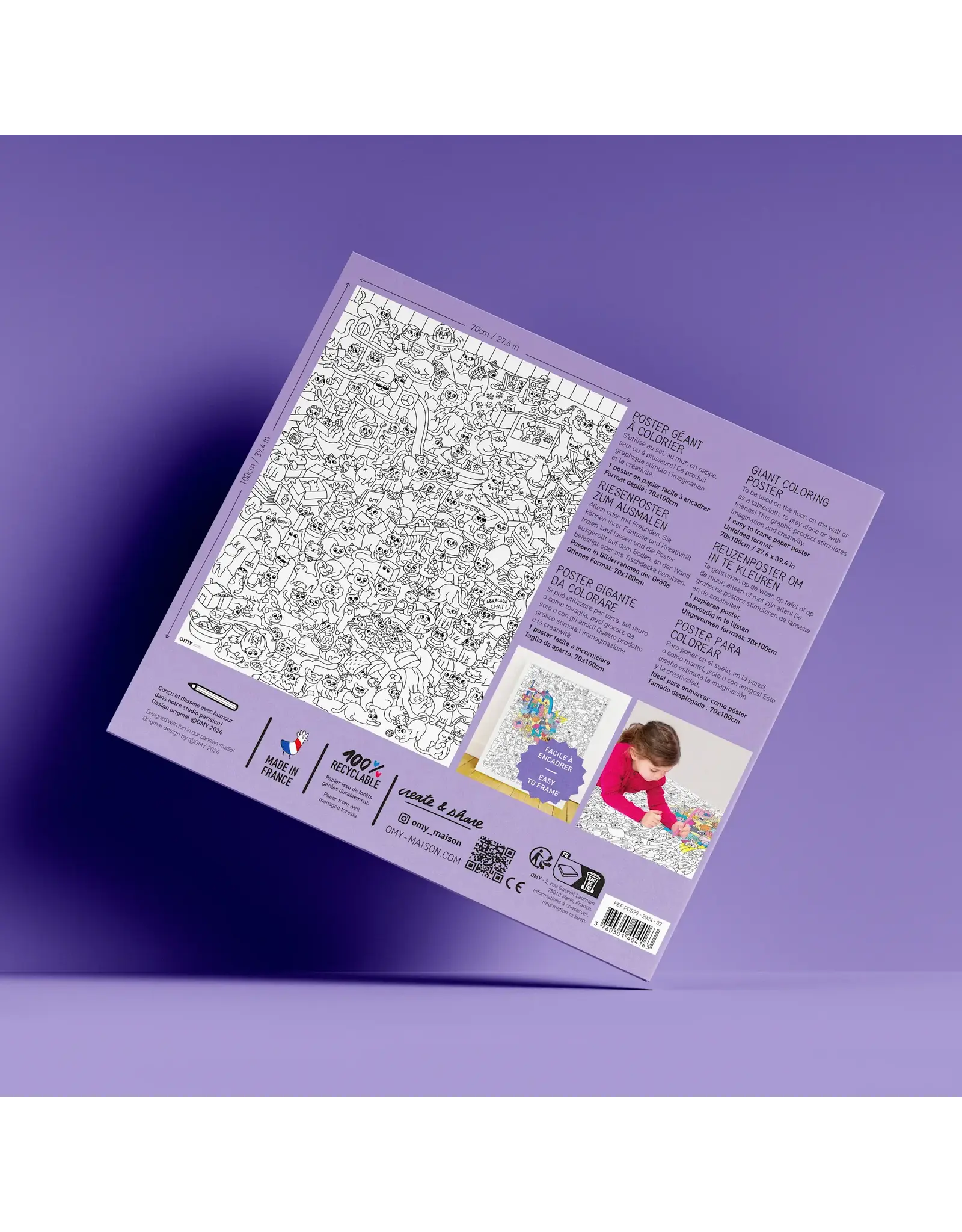 OMY Grote kleurposter - katten kitty