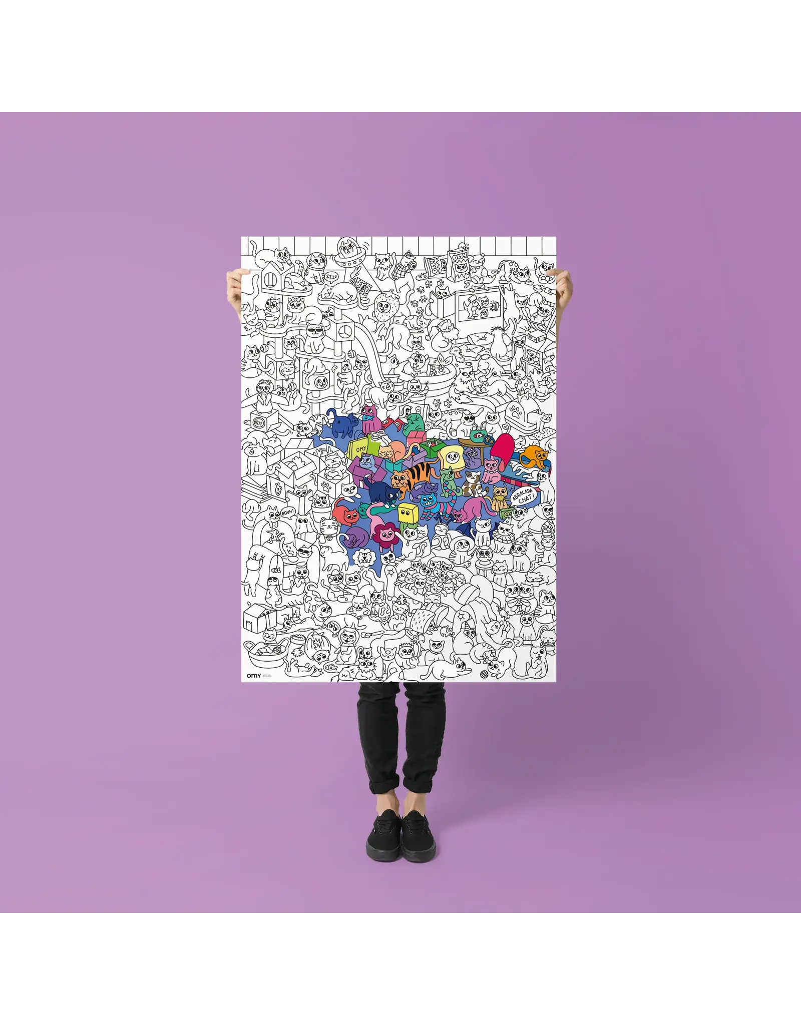 OMY Grote kleurposter - katten kitty