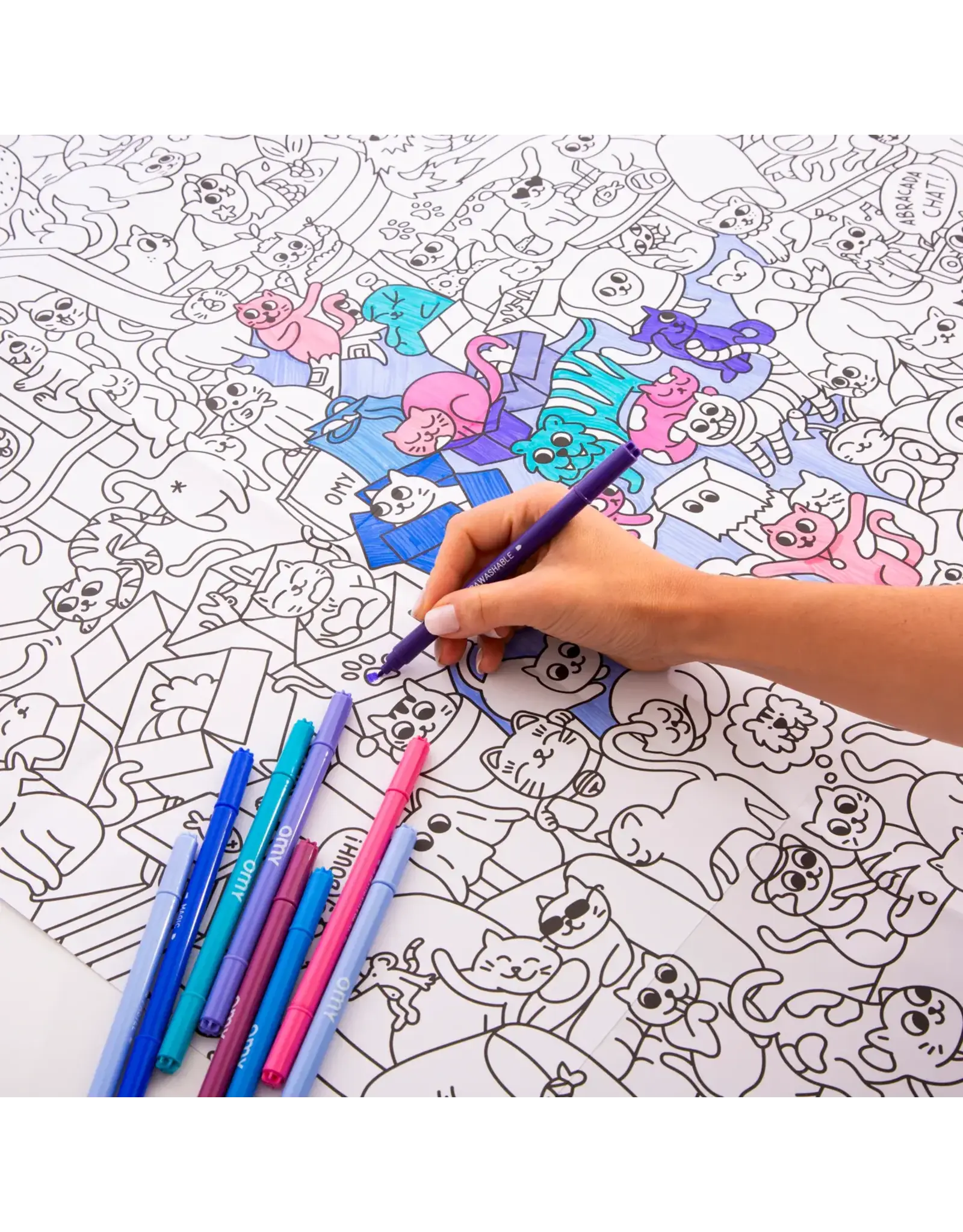 OMY Grote kleurposter - katten kitty