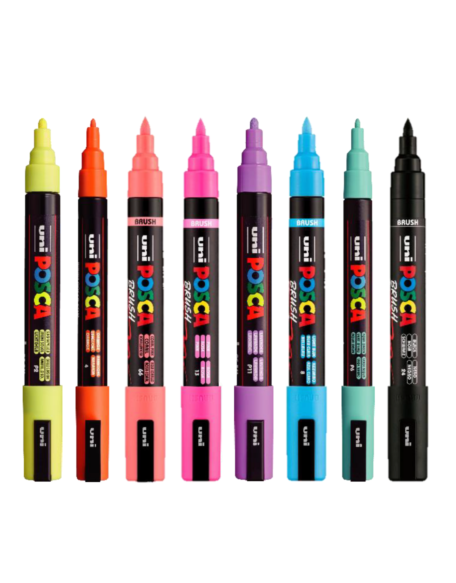 Posca Mystery co-colourings pakket 8 markers - 5 kleurplaten