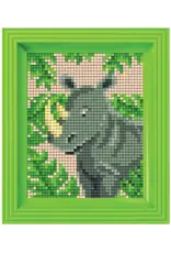 Pixel hobby Pixel mosaic set Neushoorn in jungle