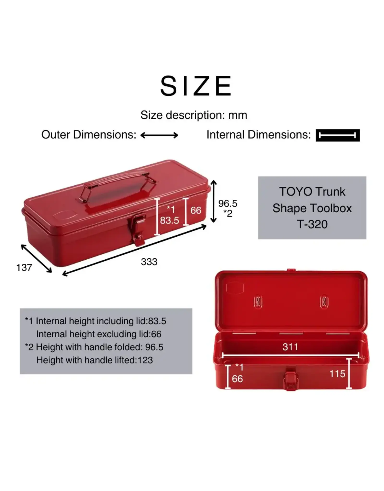 Toyo steel Tool box T-320 living Coral