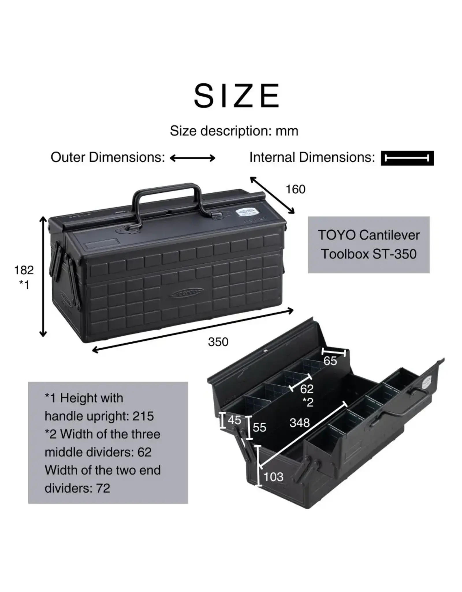 Toyo steel Tool box st-350 Rood
