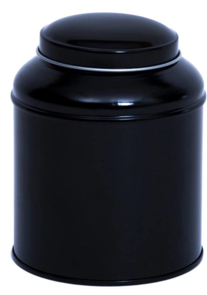 Zwart Theeblik met dubbel deksel 100g