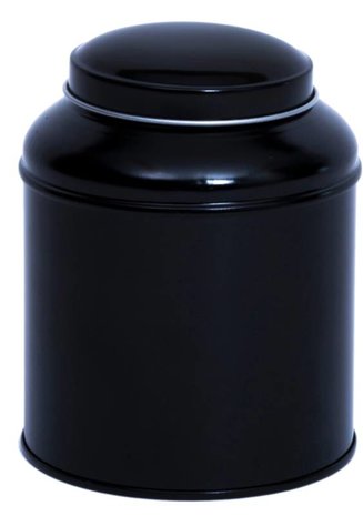 Zwart Theeblik met dubbel deksel 100g