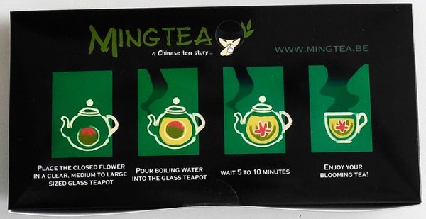GESCHENKPAKET: 12 Teeblumen + gläsernen Teekanne JADE GESCHENKPAKET: 12 Teeblumen + gläsernen Teekanne JADE