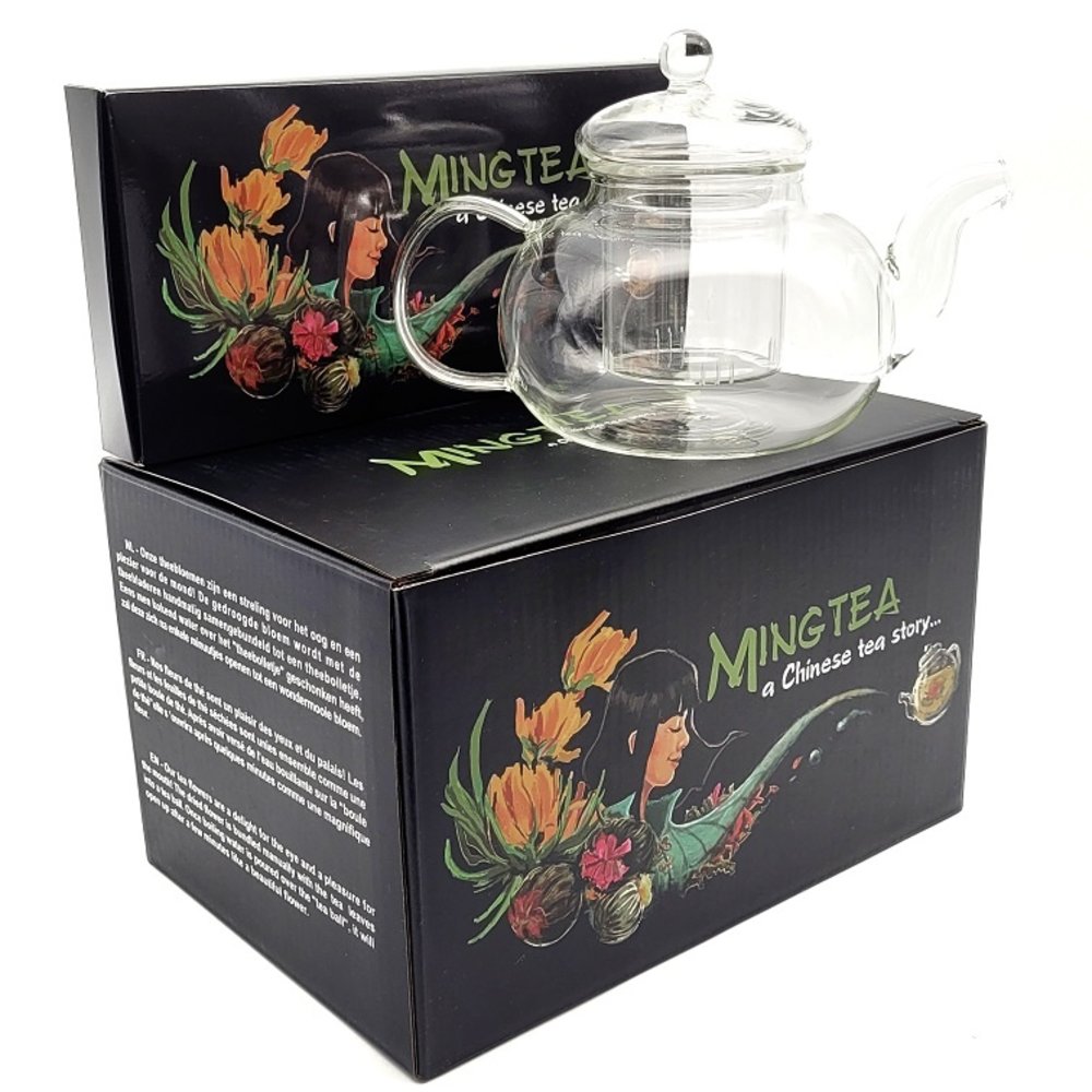 COFFRET CADEAU: 12 Fleurs de Thé + Théière JADE 600ml avec Filtre