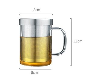 Teeglas mit Metallfilter 400ml Teeglas mit Metallfilter 400ml
