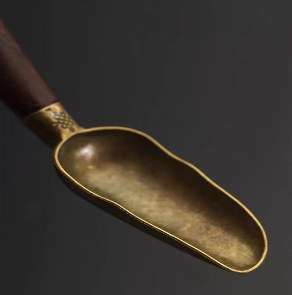 Teelöffel aus Ebenholz mit Buddha-Hand-Gravur Teelöffel aus Ebenholz mit Buddha-Hand-Gravur