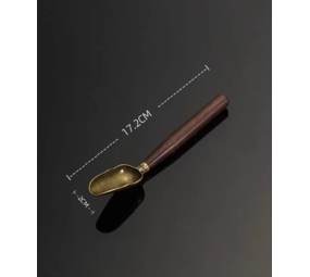 Ebbenhouten theelepel met Boeddhahand-gravure Ebbenhouten theelepel met Boeddhahand-gravure