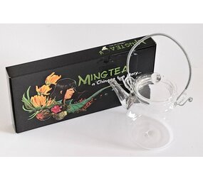 12 Teeblumen + Teekanne aus Glas 350ml