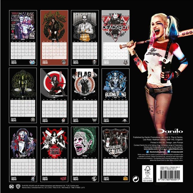 Suicide Squad-Kalender 2018, englische Version