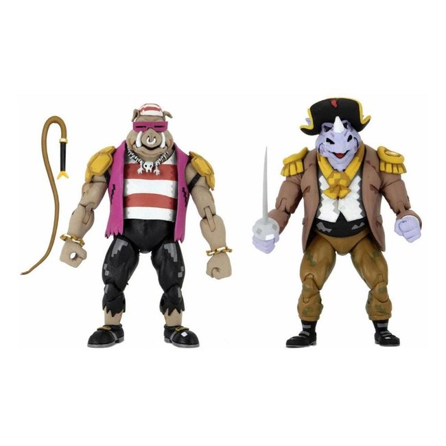 NECA  Teenage Mutant Ninja Turtles: Turtles in Time Action Figure 2-Pack Pirate Rocksteady & Bebop 18 cm