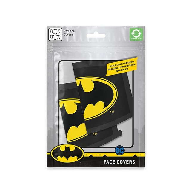 Batman-Gesichtsmasken im 2er-Pack mit Logo
