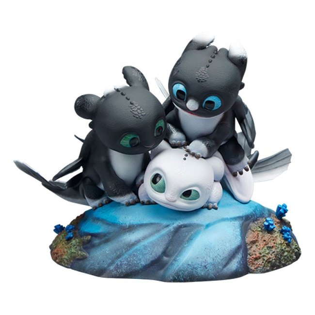 Sideshow Collectibles How to Train Your Dragon: The Hidden World Statue Dart, Pouncer and Ruffrunner 15 cm