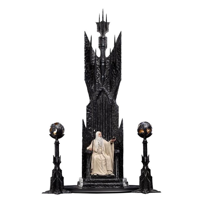 Weta Workshop Der Herr der Ringe Statue 1/6 Saruman der Weiße auf dem Thron 110 cm