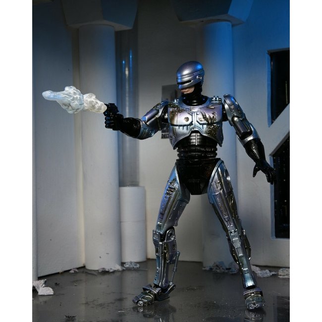 Robocop: Ultimate Battle Damaged Robocop mit Stuhl 7 Zoll Actionfigur