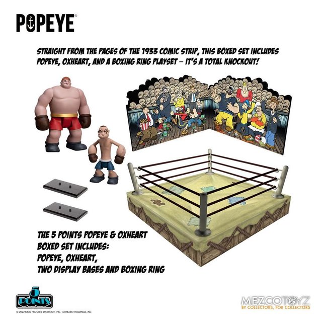 Mezco Toys Popeye 5 Points Deluxe Figure Set Popeye & Oxheart 9 cm