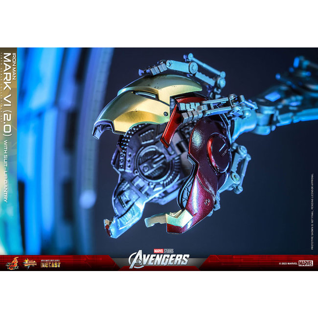 Marvel's The Avengers Movie Masterpiece Diecast Action Figure 1/6 Iron Man Mark VI (2.0) with Suit-Up Gantry 32 cm