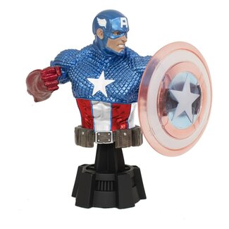 Diamond Select Marvel Comics Büste 1/7 Captain America (Holo Shield) SDCC 2023 Exklusiv 15 cm