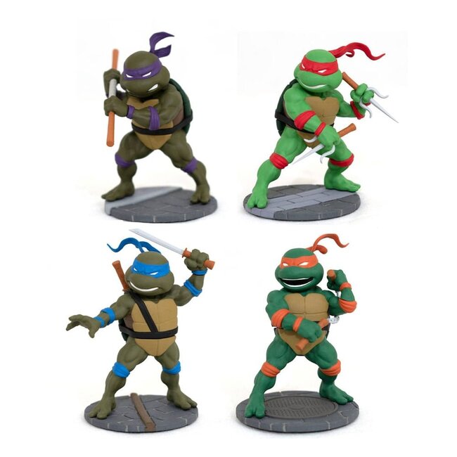Diamond Select Toys Teenage Mutant Ninja Turtles D-Formz Minifiguren 4er-Pack SDCC 2023 Exklusiv 5 cm