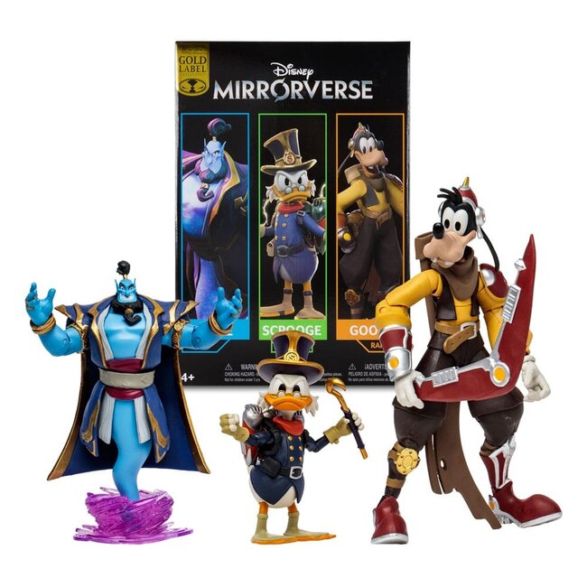 Disney Mirrorverse Actionfiguren Combopack Genie, Dagobert Duck & Goofy (Gold Label) 13 - 18 cm