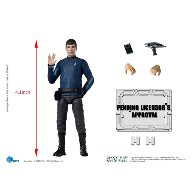 Hiya Toys Star Trek Exquisite Mini Action Figure 1/18 Star Trek 2009 Spock 10 cm