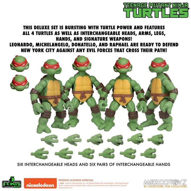 Mezco Toys Teenage Mutant Ninja Turtles Action Figures Teenage Mutant Ninja Turtles Deluxe Set 8 cm