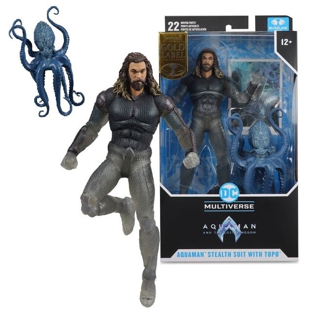 McFarlane Aquaman and the Lost Kingdom DC Multiverse Actionfigur Aquaman (Stealth Suit mit Topo) (Gold Label) 18 cm