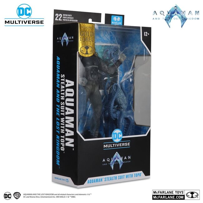 Aquaman and the Lost Kingdom DC Multiverse Action Figure Aquaman (Stealth Suit with Topo) (Gold Label) 18 cm