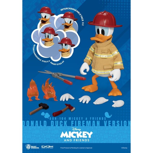 Beast Kingdom Mickey & Friends Dynamic 8ction Heroes Actionfigur 1/9 Donald Duck Fireman Ver. 24 cm