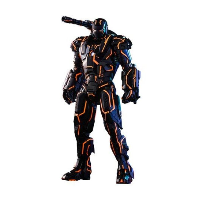 Iron Man 2 Movie Masterpiece Series Diecast Action Figure 1/6 Neon Tech War Machine Hot Toys Excl.