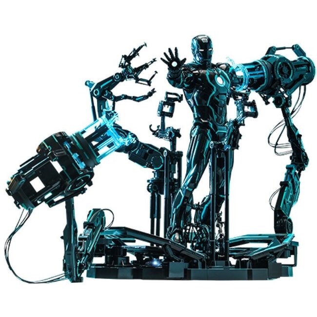 Iron Man 2 Action Figure 1 6 Neon Tech Iron Man with Suit Up Gantry 32 cm The Movie Store