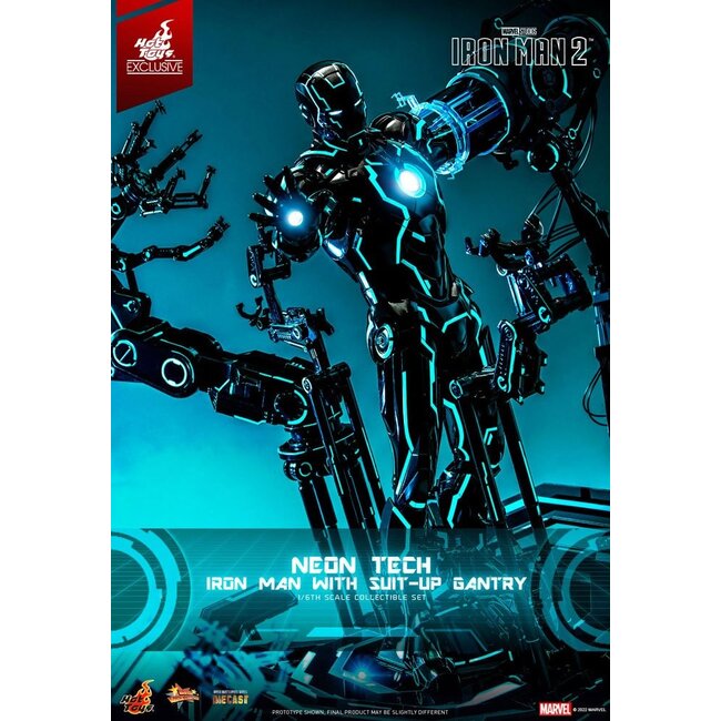 Iron Man 2 Action Figure 1/6 Neon Tech Iron Man with Suit-Up Gantry 32 cm