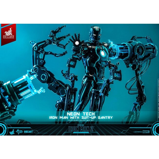 Iron Man 2 Action Figure 1/6 Neon Tech Iron Man with Suit-Up Gantry 32 cm