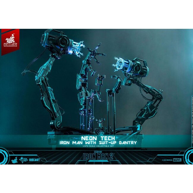 Iron Man 2 Action Figure 1/6 Neon Tech Iron Man with Suit-Up Gantry 32 cm