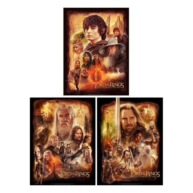 Sideshow Collectibles Lord of the Rings Set of 3 Art Prints The Fellowship of the Ring 46 x 61 cm - unframed