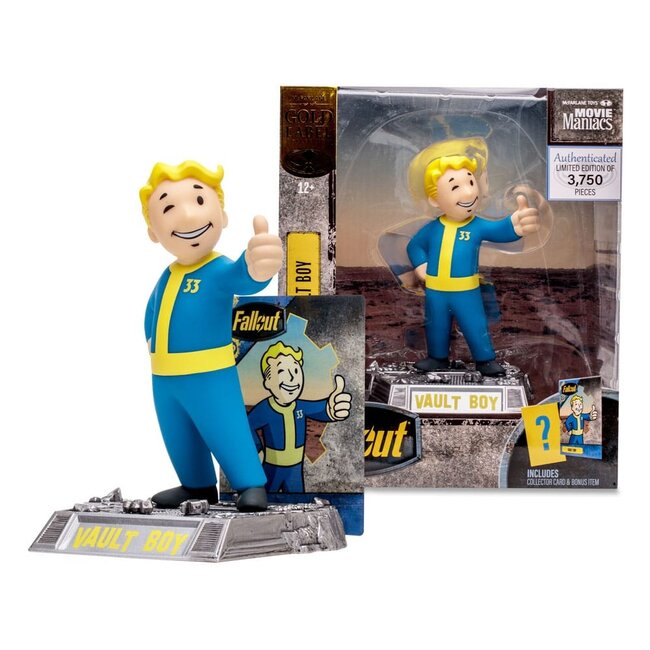 McFarlane Fallout Movie Maniacs Actionfigur Vault Boy (Gold Label) 15 cm