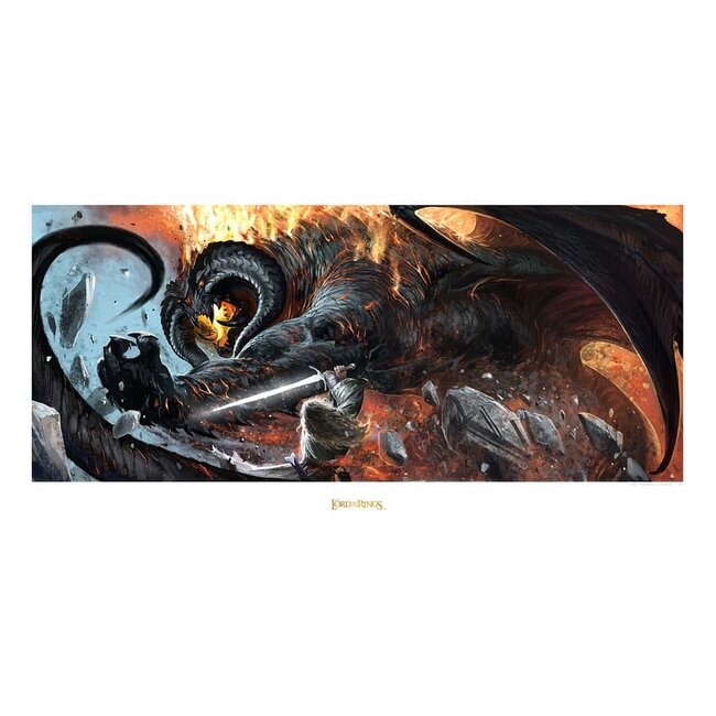 Weta Workshop Lord of the Rings Art Print The Battle of the Peak 59 x 30 cm