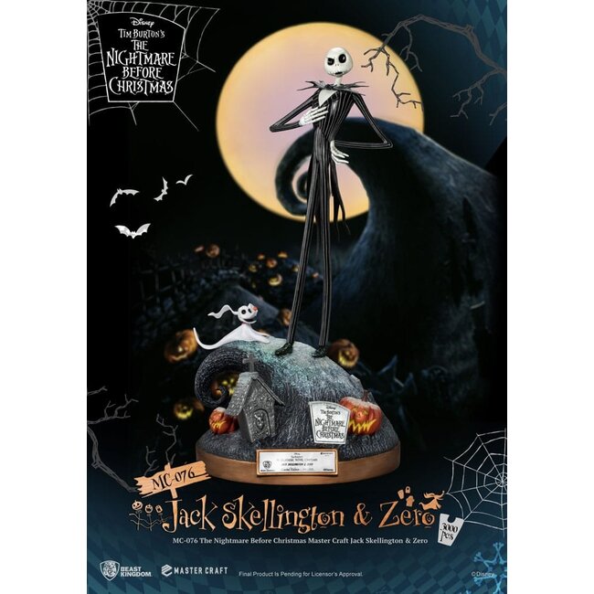 Nightmare before Christmas Master Craft Statue Jack Skellington & Zero 39 cm