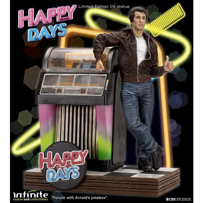 Happy Days Fonzie 1/6 Statue mit echter funktionierender Jukebox