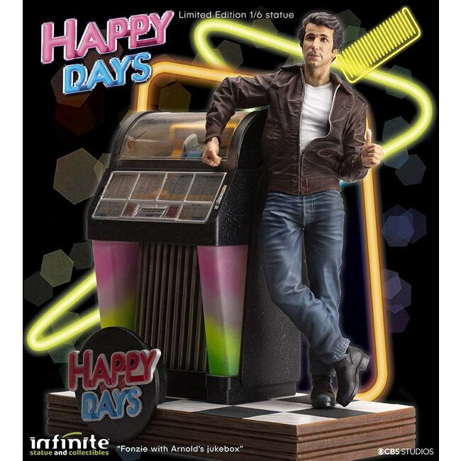 Happy Days Fonzie 1/6 Statue w/ real working Jukebox