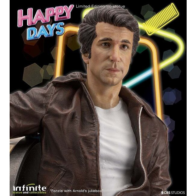 Happy Days Fonzie 1/6 Statue mit echter funktionierender Jukebox